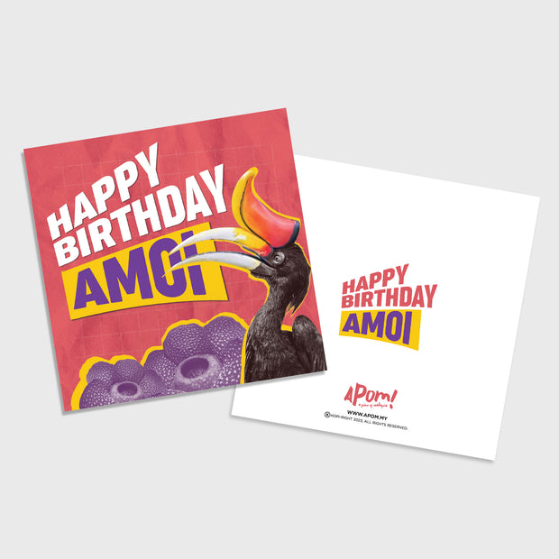 Greeting Card - Happy Birthday Amoi (Animal Pop Art)
