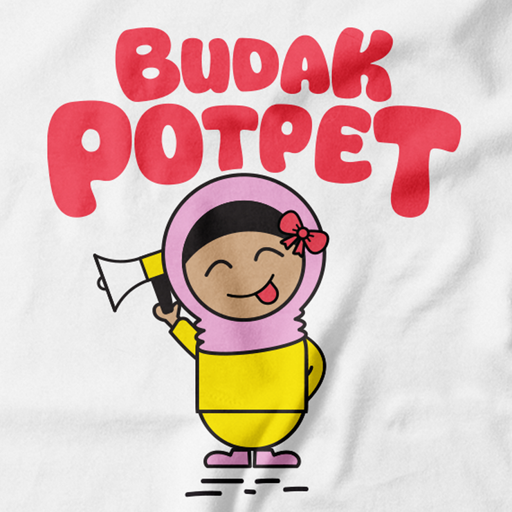 Kids - T-Shirt - Budak Potpet - White