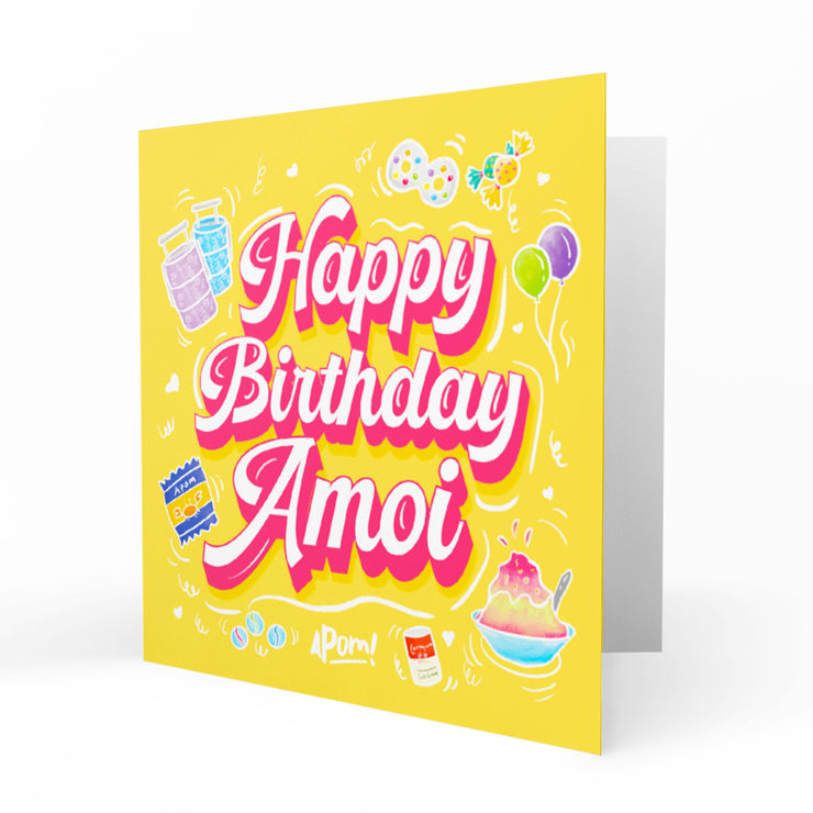 Greeting Card - Happy Birthday Amoi (Illustration Doodle)