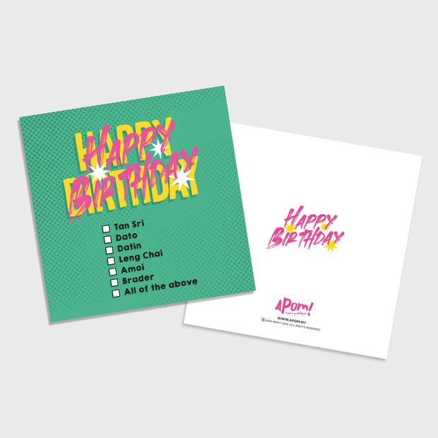 Greeting Card - Happy Birthday Checklist