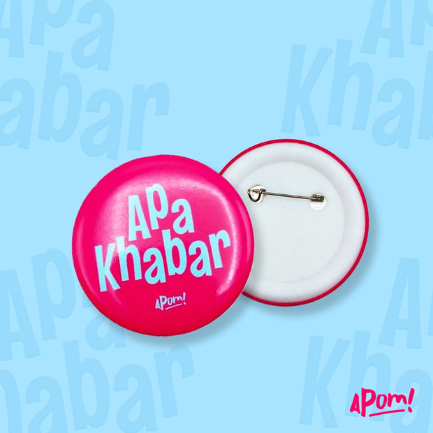 Button Badge - Apa Khabar -  Green