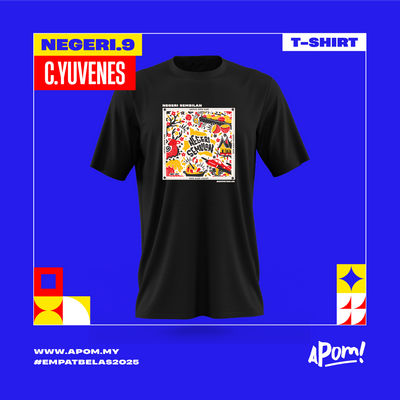 Adult - T-shirt - Empatbelas 2025 - Negeri Sembilan (Black)