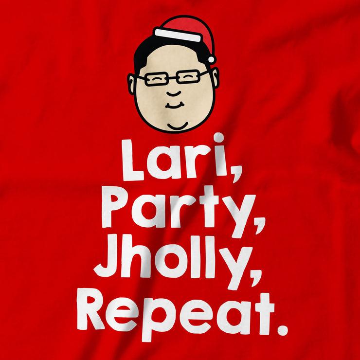 Adult - T-Shirt - Lari Party Jholly Repeat - Red