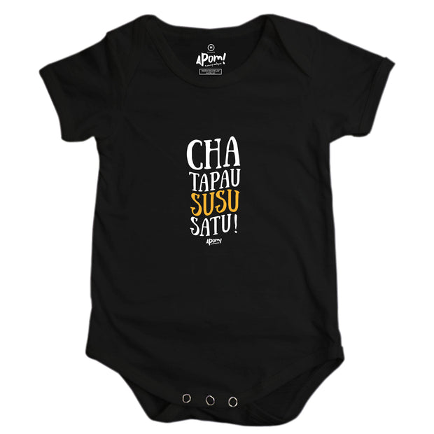Baby Romper - Cha Tapau Susu Satu - Black