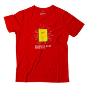 This Red Apom Tee Shirt Features a piece of Malaysian Nostalgia the 555 book. State your intent these Chinese New year. The perfect T-Shirt to collect Angpow in!