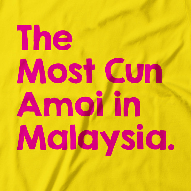 Adult - T-Shirt - The Most Cun Amoi in Malaysia - Yellow