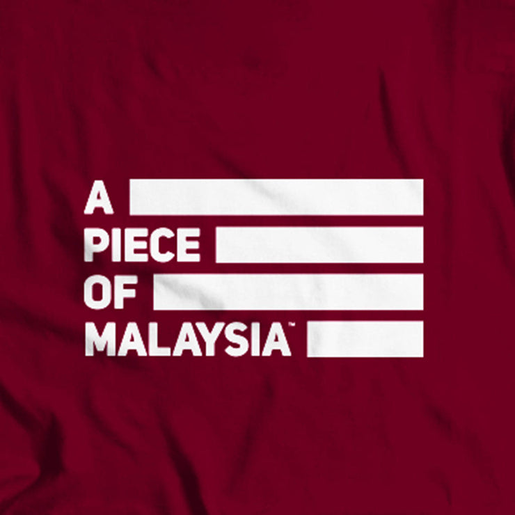 Back of Apom’s maroon Street-T Featuring the A Piece of Malaysia Icon.